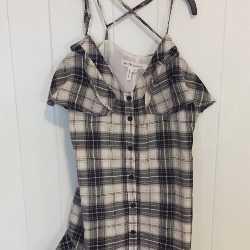 BCBGeneration Plaid Pleated Dress
